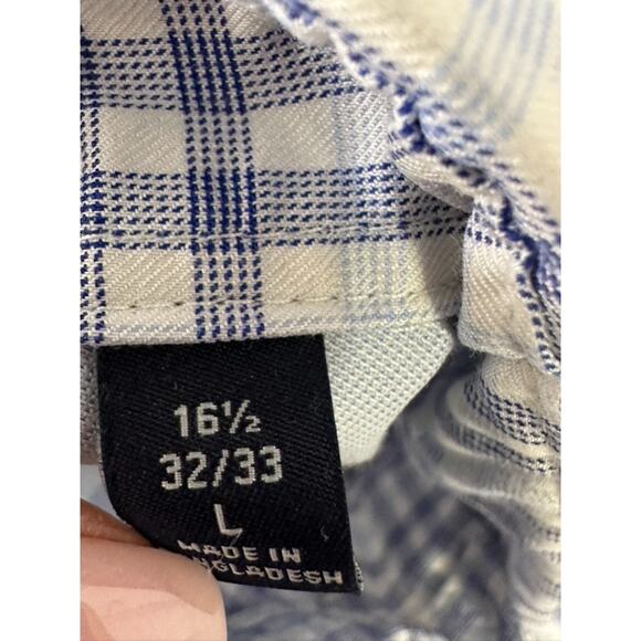 Tommy Hilfiger Athletic Fit Blue Plaid Long Sleeve Button-Down Shirt Mens Large - Picture 6 of 6